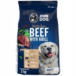 John Dog Berry Line Wołowina z Krylem 3kg Średnie