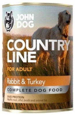 John Dog Country Line Królik z Indykiem 400g