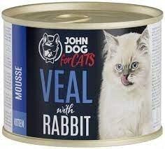 John Dog For Cat Mus Cielęcina z Królikiem 200g