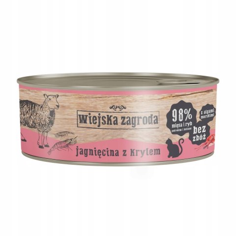 Wiejska Zagroda dla Kota Jagnięcina z Krylem 85g