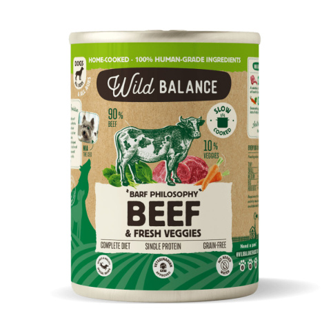 Wild Balance Wołowina z marchwią i szpinakiem (dorosły i szczeniak) 400 g