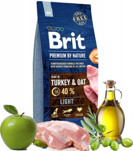 BRIT Premium By Nature Light Indyk z Owsem 15kg