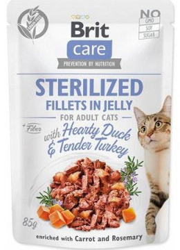 Brit Care Cat Fillets in Jelly Sterilized Duck & Turkey 85g