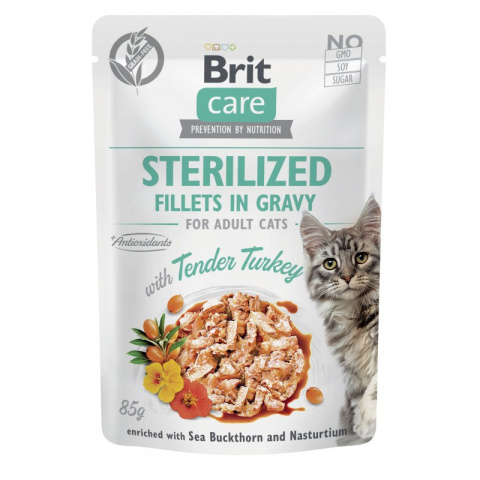 Brit Care Cat Sterilized Fillets in Gravy Tender Turkey 85g