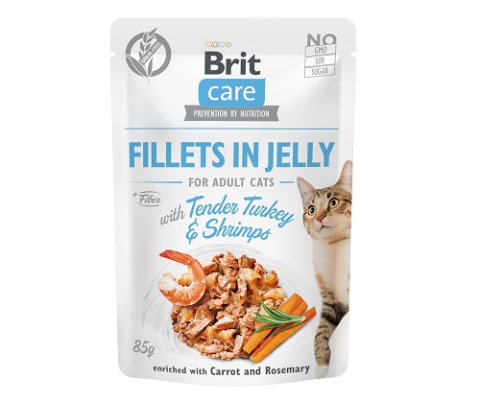 Brit Care Cat Fillets In Jelly Tender Turkey And Shrimps 85G