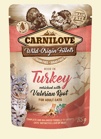 Carnilove Cat Pouch Turkey and Valerian 85g Indyk z Walerianą