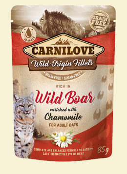 Carnilove Wild Origin Fillets Adult Cat Wild Boar Dzik - 85g