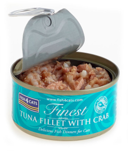 Fish4Cat 70g WET Tuna Filets with Crab