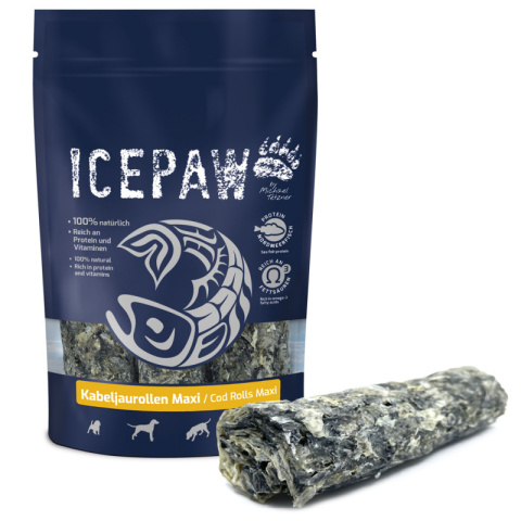 ICEPAW Kabeljaurollen Maxi - roladki z dorsza do żucia dla psów (3 szt., ok.180g)