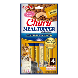 INABA Churu Meal Topper Kurczak z serem - przysmak dla kota - 4x14 g