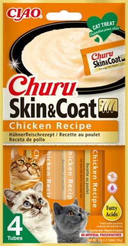 INABA Churu Skin Coat Chicken - Kurczak - Przysmaki dla Kotów 4x14g