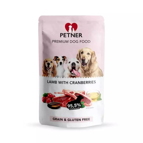 Petner Premium Dog Food lamb with cranberries - jagnięcina z żurawiną 150g