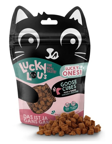 Smakołyki i przysmaki dla kota: Lucky Lou Lucky Ones Cubes Kurczak & Gęś 80g